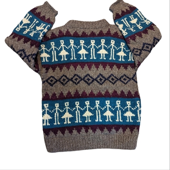 VTG Indigenous Sweater Nordic Print 100% Wool Pullover Sz XL  made in Ecuador - Picture 7 of 10